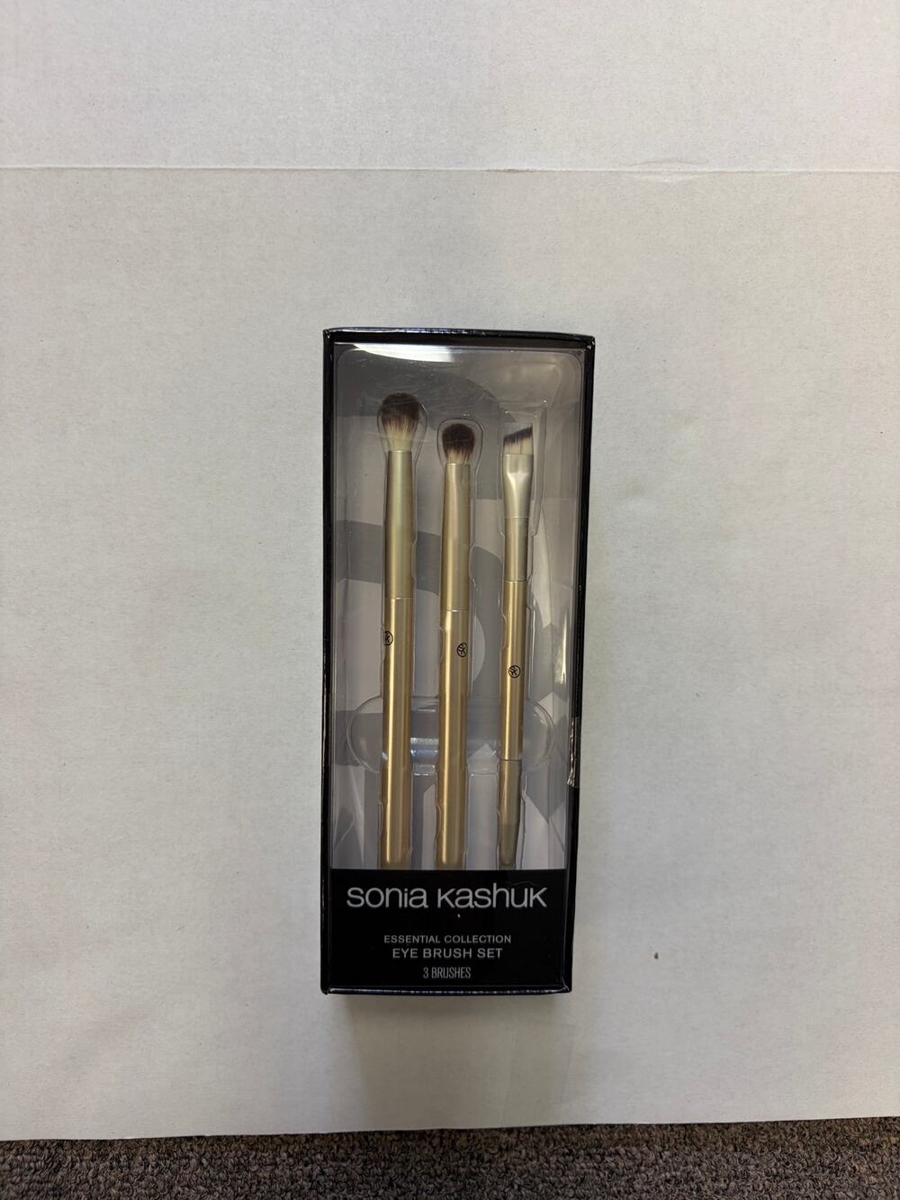 Sonia Kashuk Essential Collection Eye Brush Set 3 Brushes Gold Makeup Brushes